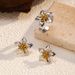 Stainless Steel Flower Ring & Earrings Set - Light Luxury Fashion Jewelry For Women_ipsvogv.com