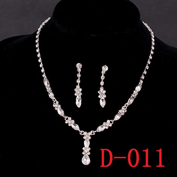 New Bride Jewelry Two-Piece Set Necklace Earrings Wedding Dress Accessories_ipsvogv.com