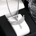 Full Diamond Alloy Rhinestone Titanium Steel Chain Personality Fashion Niche Design Wing Cross Necklace_ipsvogv.com