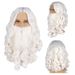 white long curly hair Santa Claus Christmas wig Santa Claus beard wig_ipsvogv.com
