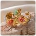 versatile stainless steel texture colored zircon pearl beaded flower earrings gold plated earrings_ipsvogv.com