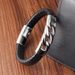 Men's Hip-Hop Mink Niche Stainless Totem Leather Woven Bracelet Titanium Steel Trend L20226_ipsvogv.com