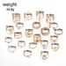 New Fashion Gold Pearl Butterfly Love Chain Dot Diamond Multi Layered Cross 22 Piece Set Ring_ipsvogv.com