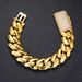 Men's Jewelry Hip Hop Multi Size Width Real Gold Electroplated Copper Large Cuban Chain Inlaid With Zircon Buckle Bracelet_ipsvogv.com