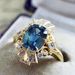 zircon Ring With Gold Plating And Irregular Sea Blue Inlaid Women's Jewelry_ipsvogv.com