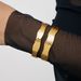 Gold Fashion Metallic Open Bracelet For Women Niche Design Minimalist Hollow Texture Jewelry_ipsvogv.com