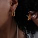 Double Hoop Earrings Titanium Steel Cubic Zirconia & Wave Design Hypoallergenic Lightweight Jewelry For Women_ipsvogv.com