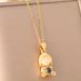 New Internet Celebrity Style Heart Sutra Projection Small Buddha Titanium Steel Necklace Women's Luxury Gold Inlaid Jade_ipsvogv.com