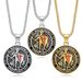 New Style Jewelry Titanium Steel Gold-Plated Epoxy Western Medieval Knights Templar Pendant Necklace_ipsvogv.com