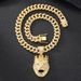 Cool Trendy Person With Full Diamond Lion Head Necklace Pendant, Domineering And Exaggerated Alloy Crown Pendant_ipsvogv.com