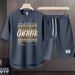 Men's Clothing 2024 Waffle Casual Summer Suit Men's Loose Teen Short sleeved T shirt Shorts Handsome Two piece Suit_ipsvogv.com
