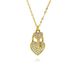 New Light Luxury Style Zircon Colored Diamond Love Lock Key Copper Plated Gold Micro Inlaid Necklace High End Jewelry_ipsvogv.com