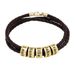 Leather Woven Multi-layer DIY Letter Titanium Steel Engravable Name Men's Bracelet Gift_ipsvogv.com