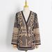 Women's autumn fashion V-neck long-sleeved thickened mid-length suit jacket_ipsvogv.com