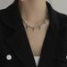 Geometric Rivet Necklace Women's Instagram Hip Hop Punk Cool Style Personalized Internet Red Collar Chain Design Feel_ipsvogv.com
