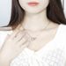 Women's Jewelry Diamond Studded Heart Shaped Stainless Steel Two Color Stitching Chinese Valentine's Day Gift Ins Simple Double Ring Clavicle Necklace_ipsvogv.com