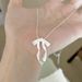Ins Sweet Girl Starry Sky Ribbon Bow Necklace Niche Matte 3D Fairy Collarbone Chain Women's Choker_ipsvogv.com