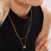 Triple Hoop Pendant Necklace Stainless Steel Mixed Color Zircon Adjustable Clavicle Chain Light Luxury Jewelry For Women_ipsvogv.com