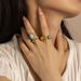 ins niche turquoise devil's eye stainless steel ring female non fading zircon gold titanium steel_ipsvogv.com