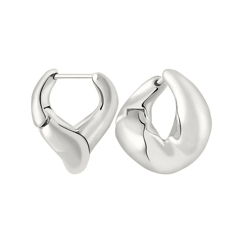 Women's Jewelry S925 Silver Needle Heavy Metal Glossy Personality Earrings Simple Cold Style Retro Earrings_ipsvogv.com