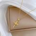 Gold Color Shiny Zircon Crown Cross Pendant Necklace for Women Fashion Sweet Girls Party Choker Jewelry_ipsvogv.com