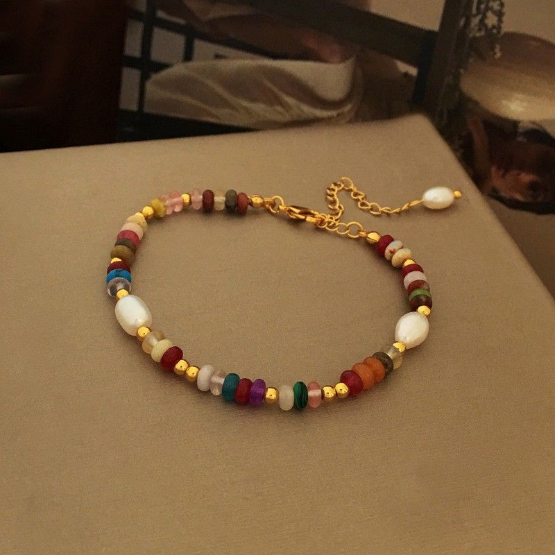 Colorful Bohemian Abacus Beads, Stone Necklaces, Handcrafted Beaded, High-end And Personalized Pearl Collarbone Chains_ipsvogv.com