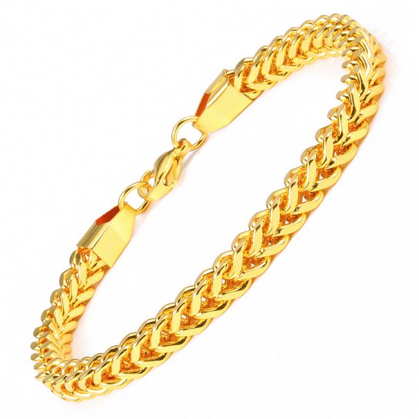 Men's Stainless Jewelry Hip Hop Titanium Steel Gold Simple Ins Cuban Reversible Bracelet_ipsvogv.com