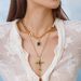 Quiet Gold Stainless Steel Irregular Cross Fried Dough Twists Chain Necklace_ipsvogv.com