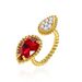 Women's Jewelry Beaded Edge Claw Inlaid Gemstone Ring Teardrop Shaped Faceted Multi Color Artificial Crystal Opening Can Be Fine Tuned Hand Jewelry_ipsvogv.com