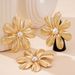 Exaggerated High-End Floral Ins Style Simple Personality Fashion Trend Petal Earrings Ring Set_ipsvogv.com