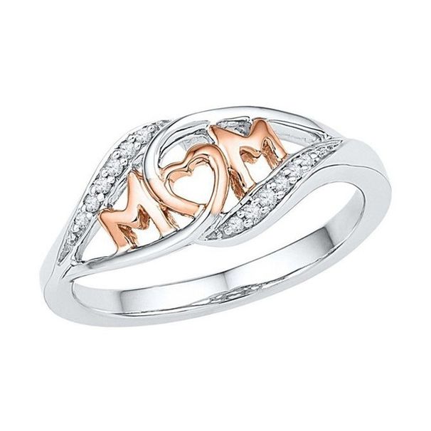 Fashionable Rose Gold Love Mom Colorful Ring Mother's Day Birthday Gift_ipsvogv.com