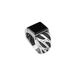 Sanjie 2024 Simple Fashion Square Diamond Black Men's Striped Ring_ipsvogv.com