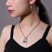Natural Topaz Necklace Sterling Silver Sapphire Cube Pendant Niche Design Colored Gemstone Clavicle Chain For Men And Women_ipsvogv.com