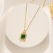 New Fashion Simple Emerald Square Zircon Pendant High Quality Titanium Steel Necklace_ipsvogv.com