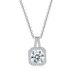 Unisex Classic zircon micro inlaid square pendant necklace for women Fashion platinum plated necklace jewelry_ipsvogv.com