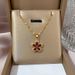 Titanium Steel 【 】 Pomegranate Red Five Leaf Flower Light Luxury Temperament Gorgeous Full Diamond Necklace Women's 【 】_ipsvogv.com