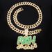 Unisex Jewelry Full Diamond RICH Letter Purse Pendant Men's Trendy Rock Hip Hop Necklace_ipsvogv.com