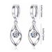Women’s Jewelry Set Fashion Brass Real Gold Electroplating Personalized Niche Design Rotating Zircon Pendant Earrings Ladies Elegant Earrings_ipsvogv.com