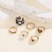 Fashionable And Personalized Colorful Love Chain With Hollow Flower Drip Oil 6-piece Set Ring Specially Designed_ipsvogv.com