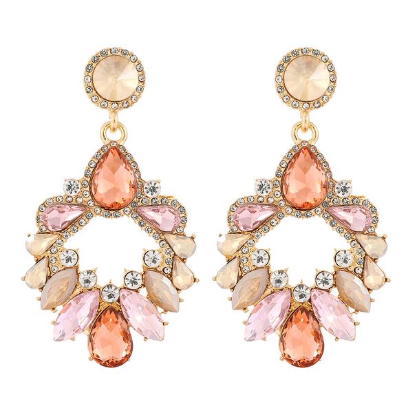 Fashionable colorful multi layer water drop earrings, charming water glass geometric shape temperament and versatile earrings_ipsvogv.com