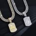 Trendy Cool Letter Pendant Cuban Chain Zinc Alloy Fashion Full Diamond Rap Hip Hop Necklace_ipsvogv.com