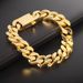 Four-Sided Polished Hip-Hop Titanium Bracelet Men's Simple Stainless Steel Jewelry Cuban Chain Accessories_ipsvogv.com