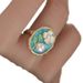 Enamel Colored Fashionable Artificial Pearl Flower Ring, Female Niche Design, Light Luxury, High-end Feeling, Open Mouth_ipsvogv.com
