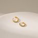 K gold plated cold style earrings, micro inlaid turquoise earrings, circle design, light luxury earrings_ipsvogv.com