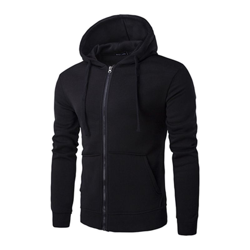 Men's Clothing New Spring and Autumn Style Zipper Hooded Sweatshirt Men's Cardigan Sweatshirt Long Sleeve Solid Color Sweatshirt_ipsvogv.com