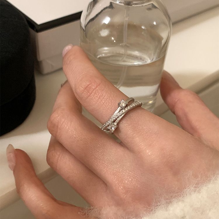 luxury Surround Super Temperament Zircon Light Sparkling Niche Ins, Unique Design, Adjustable Index Finger Ring, Female Ins, Design, Ring,_ipsvogv.com