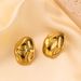 INS Internet Famous Gold-plated Stainless Steel Irregular Hammer Pattern Ea, Women's Fashionable And Non Fading_ipsvogv.com