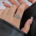 S Pure Silver Iris Cross Diamond Opening Ring, Fashionable, Simple, High-end, Niche Design, Light Luxury, Versatile_ipsvogv.com