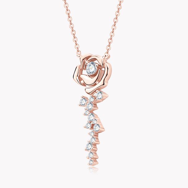 2024 new niche versatile Instagram style rose gold necklace Mosang pure silver collarbone chain_ipsvogv.com