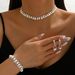 Bridal Wedding Jewelry Necklace Earrings Bracelet Pearl Elegant Set Dress Accessories_ipsvogv.com